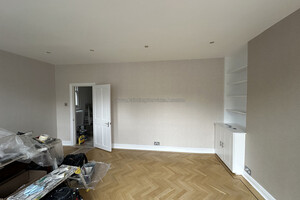 modern beige wallpaper living room